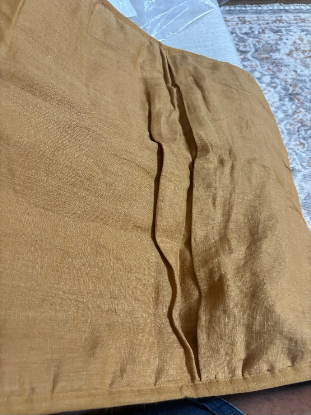 Quince European Linen Box Quilted Sham Set Standard Warm Brown